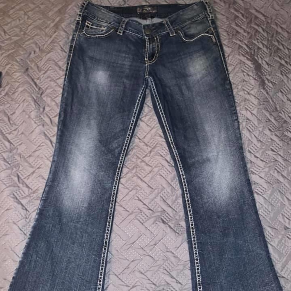 Silver flare jeans